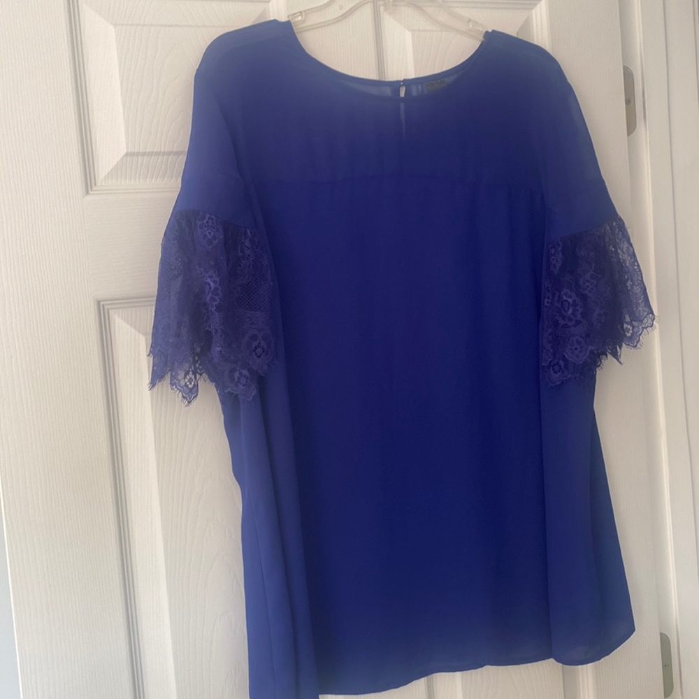 Worthington plus size 2x deep blue blouse